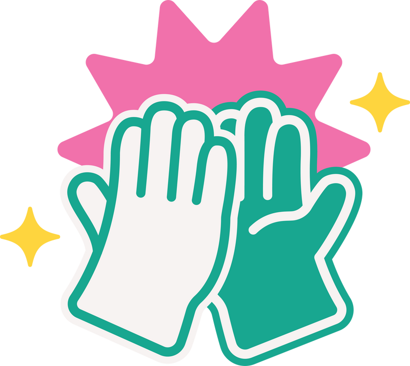 High Five Retro Y2K Clipart Illustrations